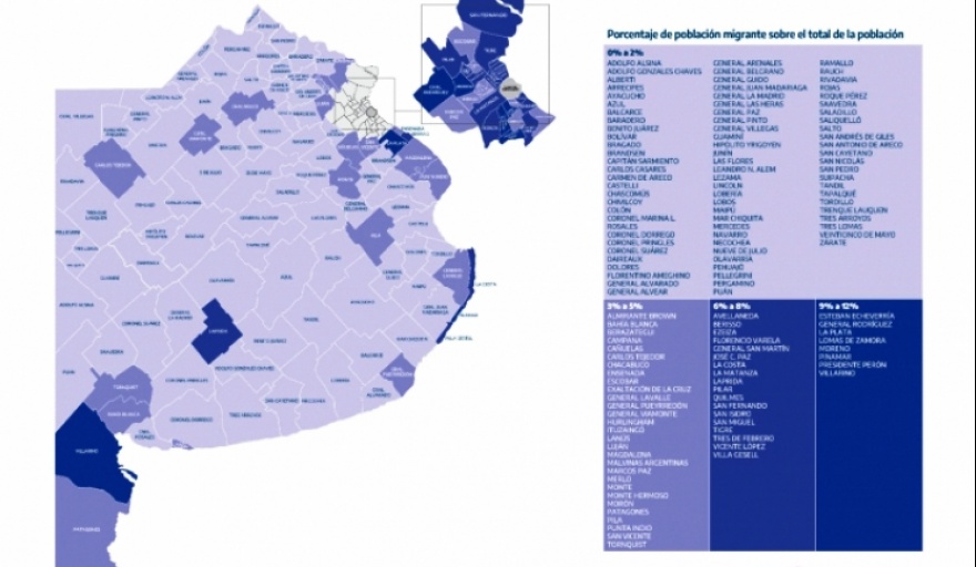 Publican un mapa con el porcentaje de población migrante por municipio