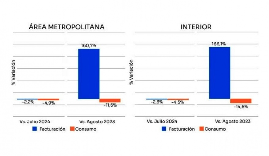 Consumo masivo agosto 2024: cae 4,6% mensual y 13,7% interanual