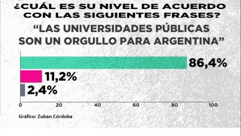 Para casi 9 de cada 10 argentinos, la Universidad pública es un orgullo nacional