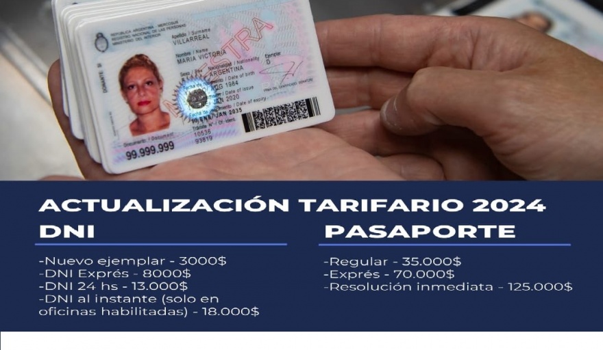 Los aumentos para renovar el DNI y el pasaporte superan el 100%